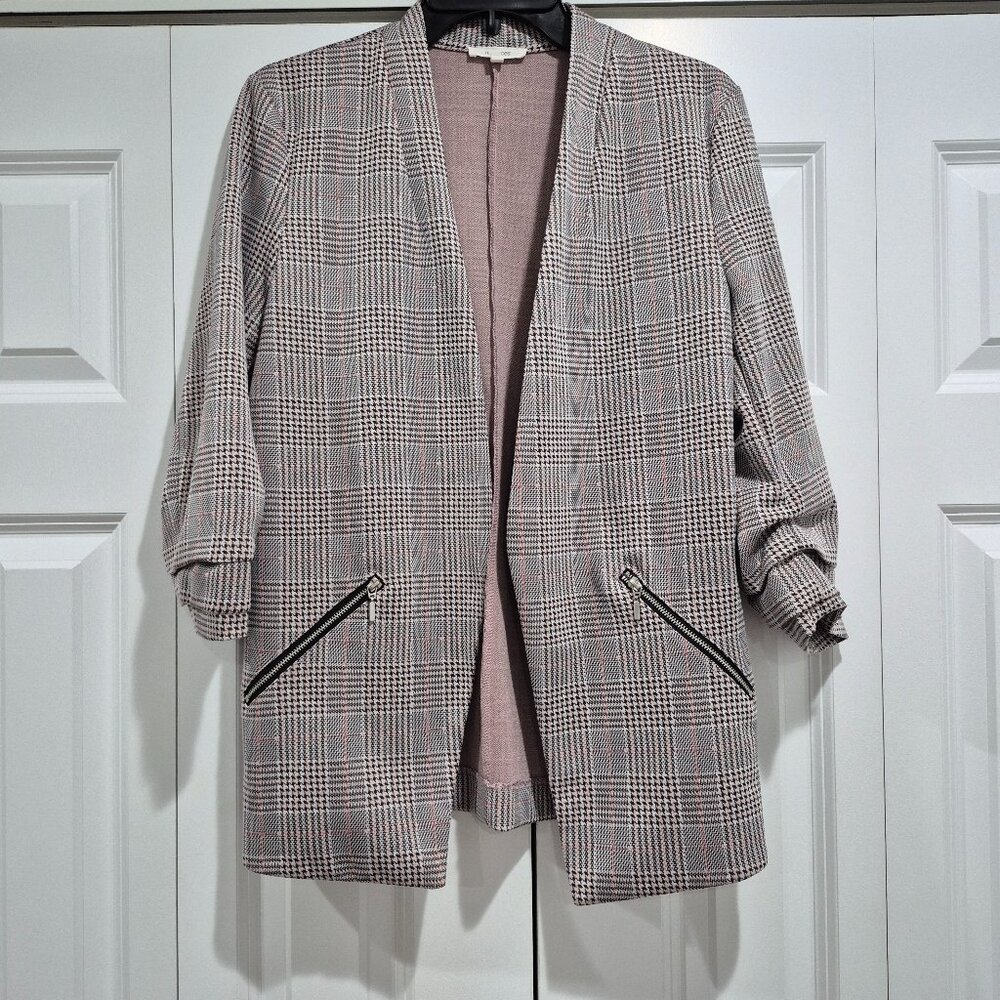 Maurices Pink Plaid Blazer size Medium